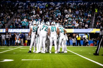 Miami Dolphins Huddle